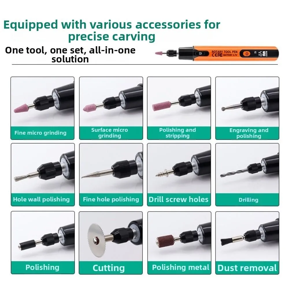 Wireless Digital Electric Mini Drill Adjustable Speed Digital Electric Grinder with LED Light Handheld Cordless Rotary Tool
Wireless Digital Electric Mini Drill Adjustable Speed Digital Electric Grinder with LED Light Handheld Cordless Rotary Tool
