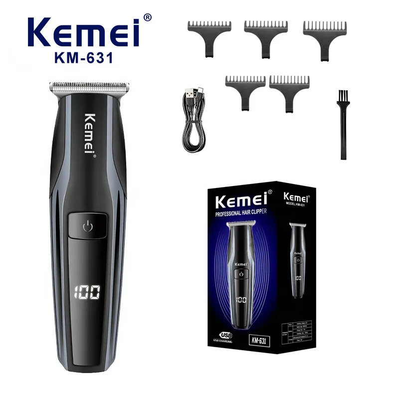 Kemei Km-631 Portable Cordless Electric Hair Clipper, USB Rechargeable, HD Display, Men's Hair Trimmer
Kemei Km-631 Portable Cordless Electric Hair Clipper, USB Rechargeable, HD Display, Men's Hair Trimmer