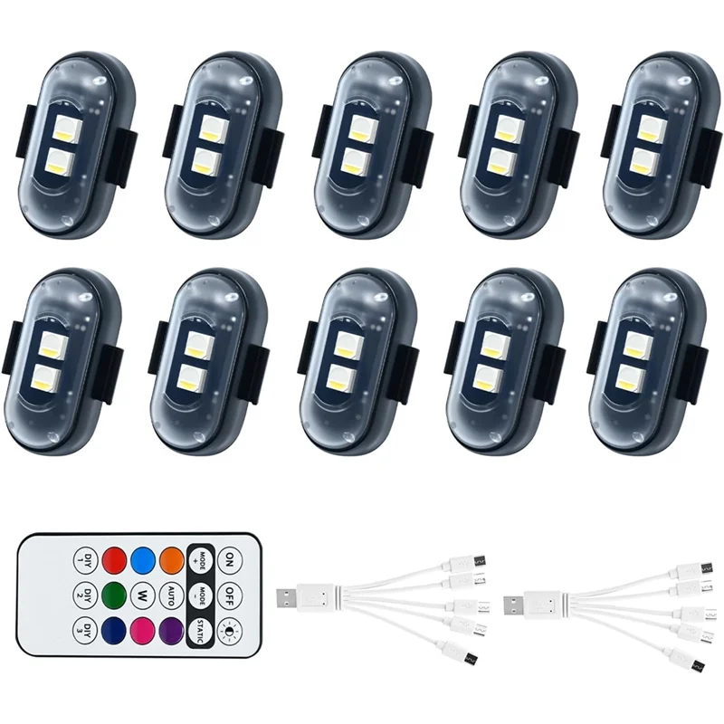 A04G-10PCS Wireless LED Lights For Car With Remote Control–High Brightness USB Charge Strobe Light 8 Colors
A04G-10PCS Wireless LED Lights For Car With Remote Control–High Brightness USB Charge Strobe Light 8 Colors