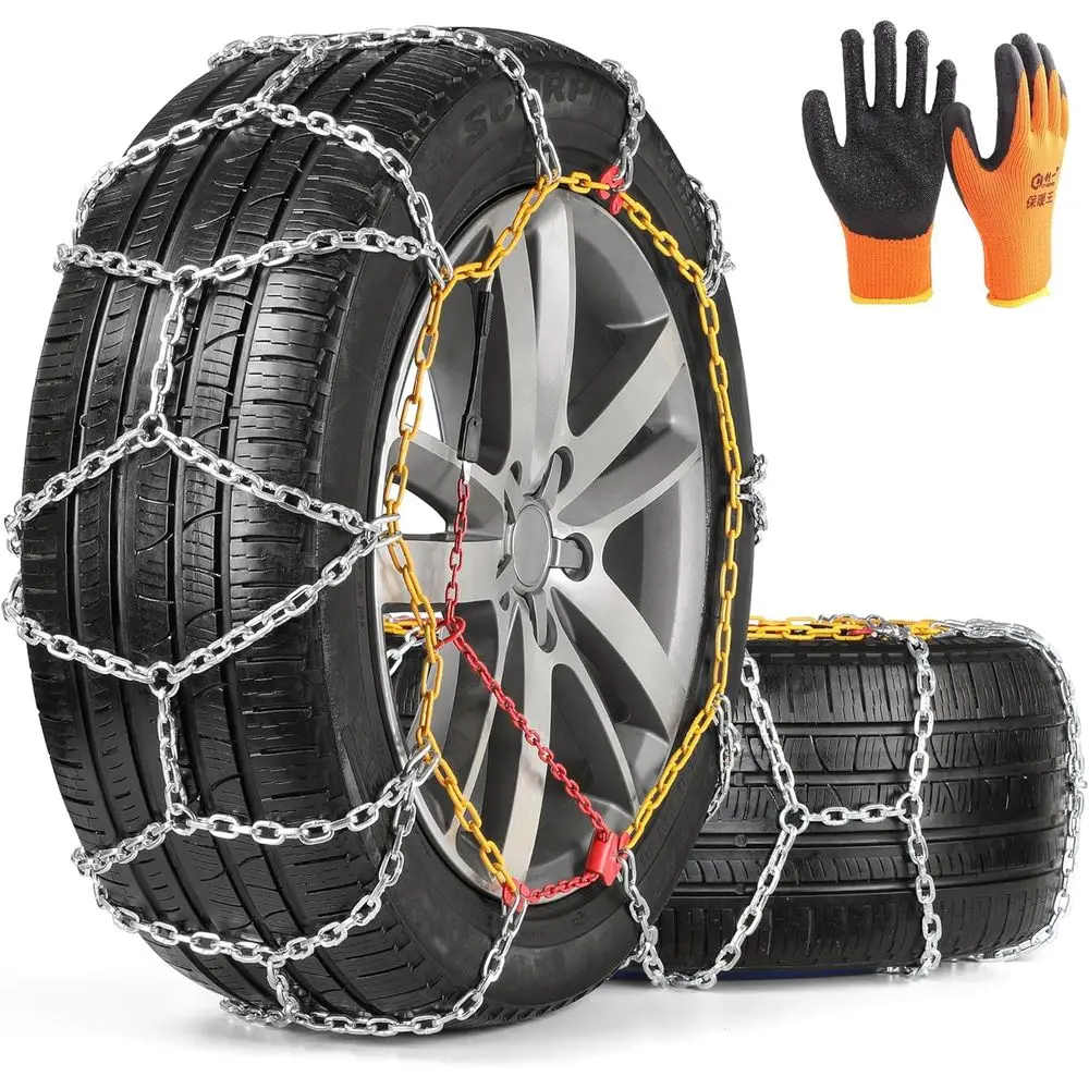 Snow Chains, Wear-Resistant High Carbon Steel Anti Slip Tire Chain for Light Truck, Pickups, and SUVs, Set of 2 (4WD-70)
Snow Chains, Wear-Resistant High Carbon Steel Anti Slip Tire Chain for Light Truck, Pickups, and SUVs, Set of 2 (4WD-70)