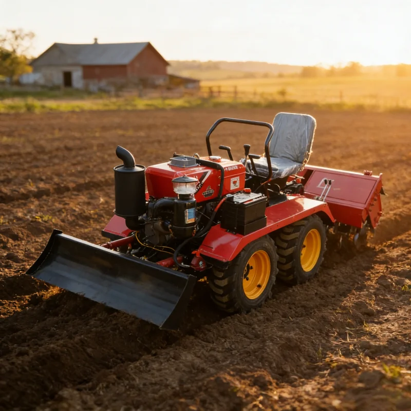 Tracked tillers used in large-scale agriculture; agricultural tractors.
Tracked tillers used in large-scale agriculture; agricultural tractors.