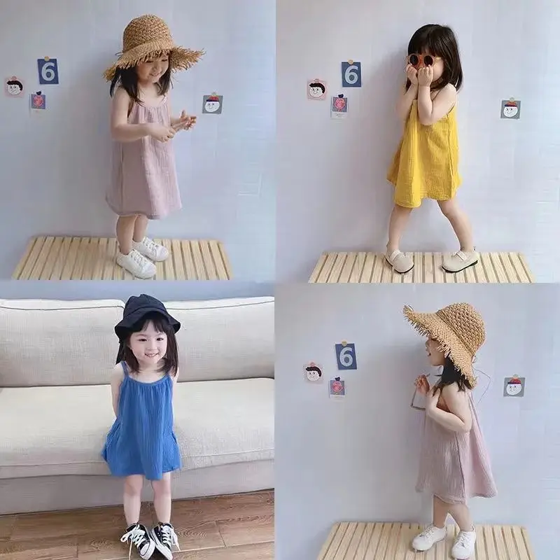 Summer Toddler Girls' Dress Solid Color Cotton Sleeveless Children's Dress Children's Sun Dress Sling Dress Fashion Girls'
Summer Toddler Girls' Dress Solid Color Cotton Sleeveless Children's Dress Children's Sun Dress Sling Dress Fashion Girls'