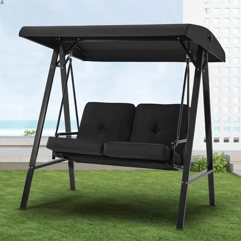 2 Seat Outdoor Patio Swing Chair, Porch Swings with Adjustable Canopy, Outside Swing Bench with Removable Cushion, Suitable
2 Seat Outdoor Patio Swing Chair, Porch Swings with Adjustable Canopy, Outside Swing Bench with Removable Cushion, Suitable