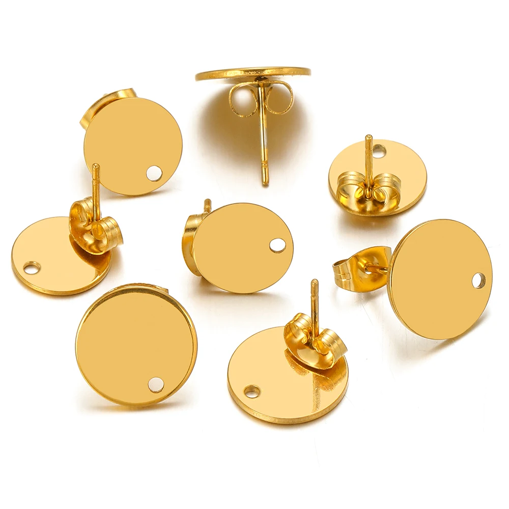 10Pcs Stainless Steel Flat Round Studs Hooks Classical Gold Color Earrings for DIY Jewelry Findings Components Wholesale Bulk
10Pcs Stainless Steel Flat Round Studs Hooks Classical Gold Color Earrings for DIY Jewelry Findings Components Wholesale Bulk