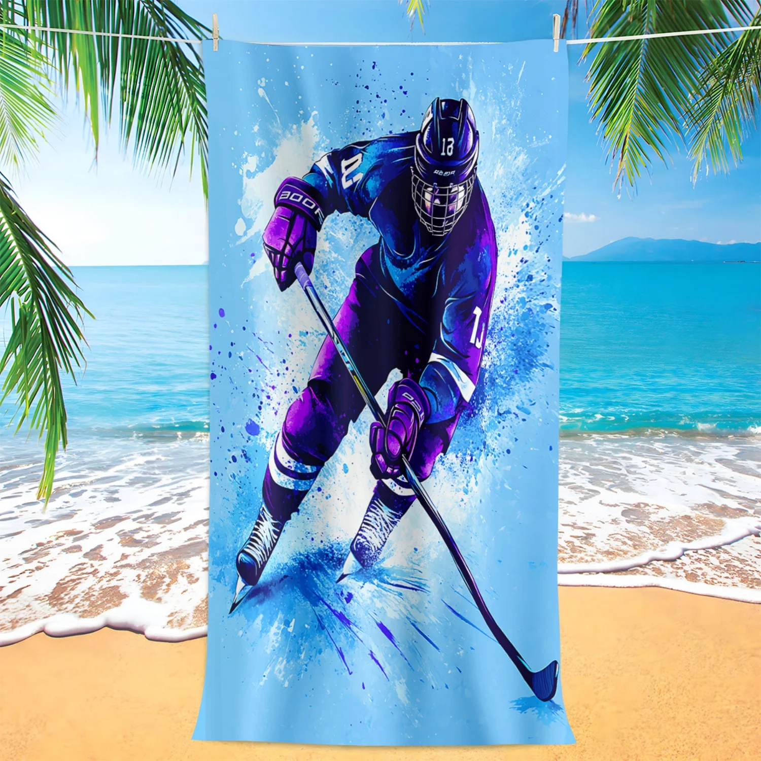 1pc Hockey Player Beach Towel,Soft,Ultra-Absorbent Microfiber, Lightweight & Windproof Perfect for Beach
1pc Hockey Player Beach Towel,Soft,Ultra-Absorbent Microfiber, Lightweight & Windproof Perfect for Beach