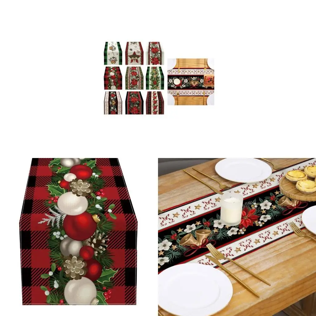 L9BE Christmas Table Runner Festive Home Table Cover Tablecloth for 2024 New Year
L9BE Christmas Table Runner Festive Home Table Cover Tablecloth for 2024 New Year