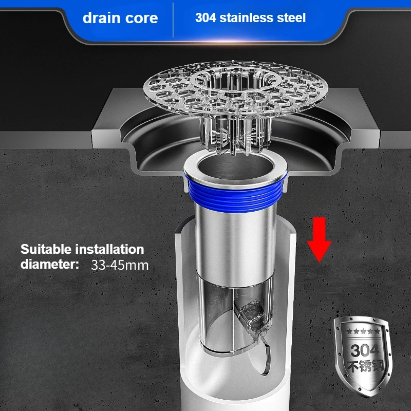 Extended floor drain core 304 stainless steel + pc material, fault anti-bed bug inner core, sewer anti-return water
Extended floor drain core 304 stainless steel + pc material, fault anti-bed bug inner core, sewer anti-return water