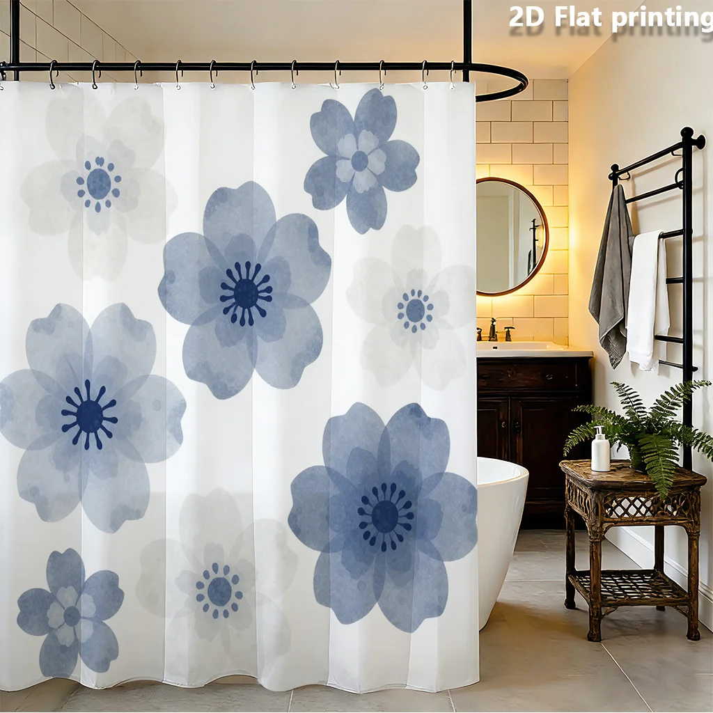 Watercolor Blue & White Floral Shower Curtain 1pc with 12 Hooks Polyester 2D Flat Print 70.8x70.8 Inch for Bathroom Decor
Watercolor Blue & White Floral Shower Curtain 1pc with 12 Hooks Polyester 2D Flat Print 70.8x70.8 Inch for Bathroom Decor