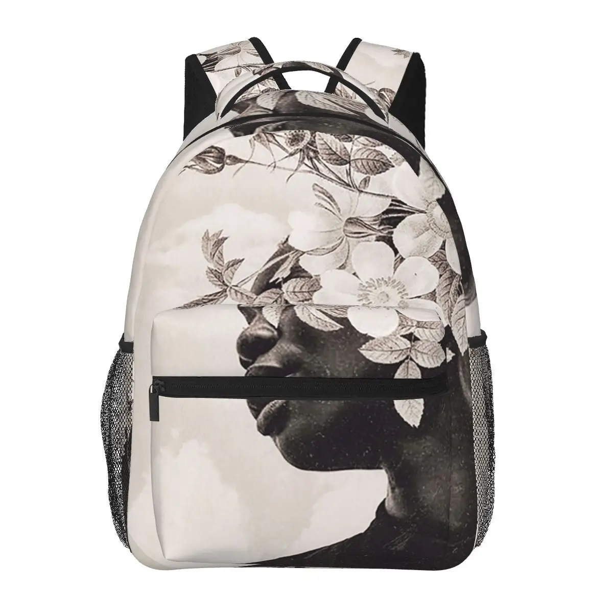 White Flower Black Woman Student Backpack School Bag Hiking Travel Daypack for Men Women Fashion Bookbag Shoulder Bags
White Flower Black Woman Student Backpack School Bag Hiking Travel Daypack for Men Women Fashion Bookbag Shoulder Bags