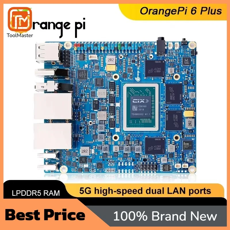 【Hot Sale】Orange Pi 6 Plus 32GB + Type-C 20V5A Power Supply Development Board CIX CD8180/CD8160 SoC 2x M.2 KEY-M 45TOPS Assemble
【Hot Sale】Orange Pi 6 Plus 32GB + Type-C 20V5A Power Supply Development Board CIX CD8180/CD8160 SoC 2x M.2 KEY-M 45TOPS Assemble