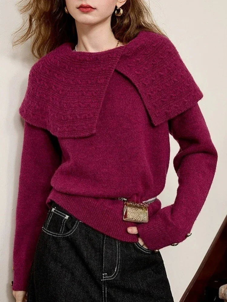 Пуловеры с отложным воротником и разрезом, женская одежда Sueter Mujer, темпераментный корейский джемпер, модный вязаный свитер, топы, Ropa Mujer
Пуловеры с отложным воротником и разрезом, женская одежда Sueter Mujer, темпераментный корейский джемпер, модный вязаный свитер, топы, Ropa Mujer