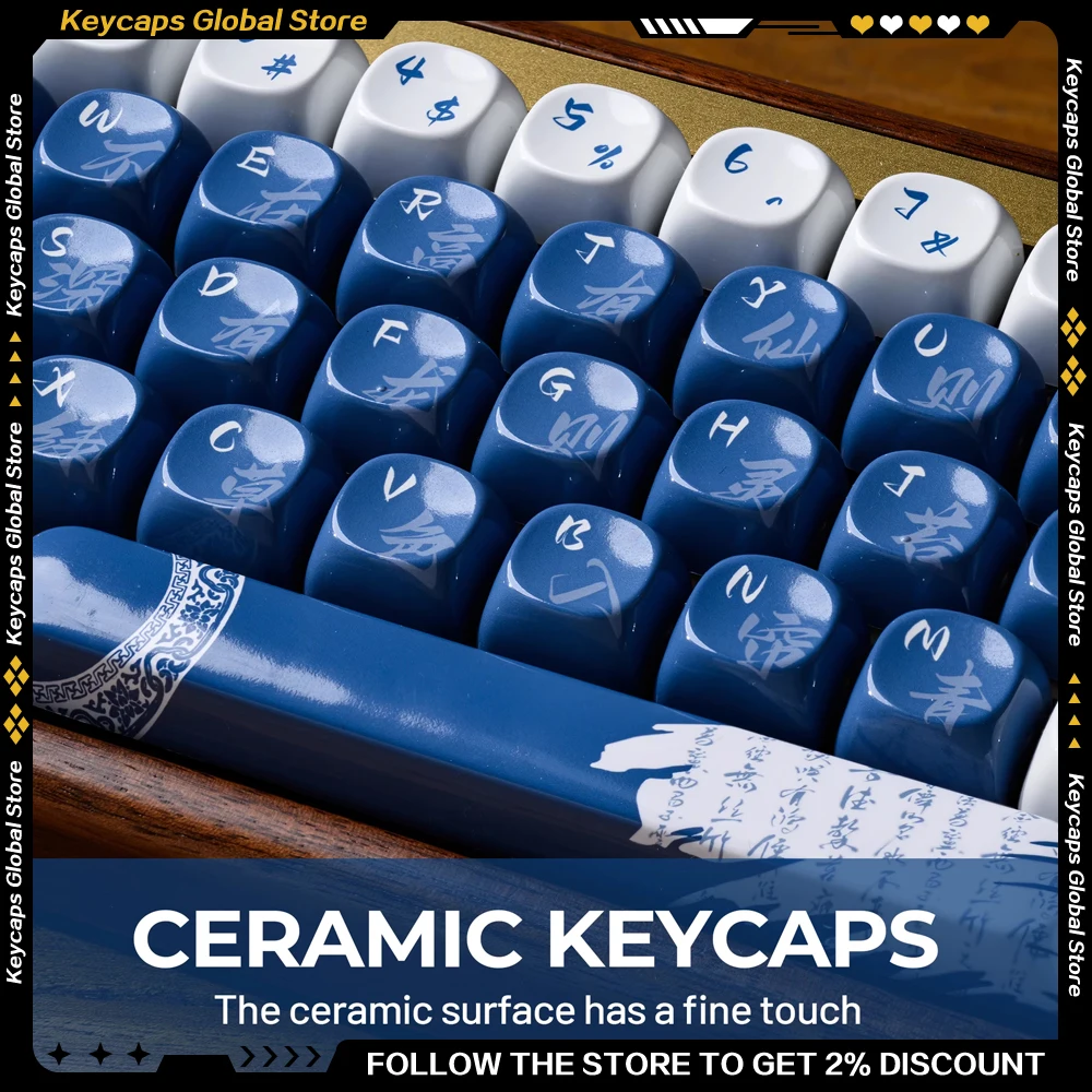 XVX Blue and White Porcelain Ceramic Feel Keycap Set PBT Five-sided Sublimation Chinese Style 140-keys MOA Height Keycap
XVX Blue and White Porcelain Ceramic Feel Keycap Set PBT Five-sided Sublimation Chinese Style 140-keys MOA Height Keycap