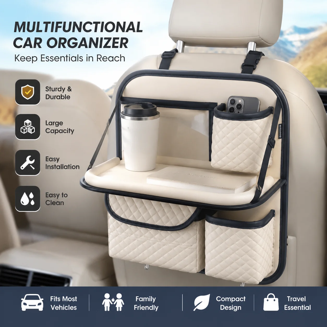 Car Seat Back Storage Organizer Foldable Table PU Leather Auto Backseat Hanging Rear Tissue Box Phone Pocket Holder Food Desk
Car Seat Back Storage Organizer Foldable Table PU Leather Auto Backseat Hanging Rear Tissue Box Phone Pocket Holder Food Desk