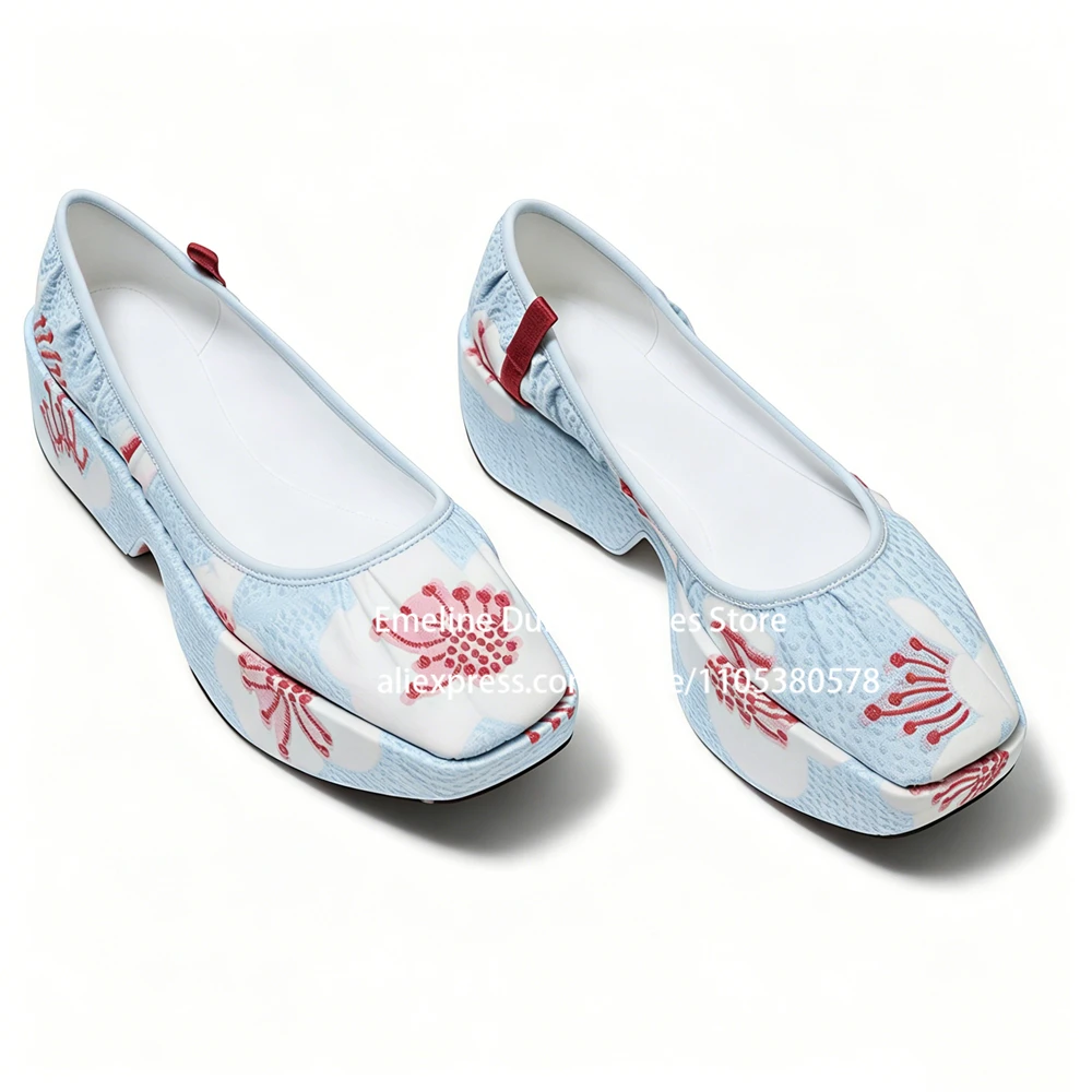 Light Blue Cherry Blossom Platform Ballet Chunky Heel Pumps Round Toe Slip on Ballet Pump Daily Casual Shoes for Women Plus Size
Light Blue Cherry Blossom Platform Ballet Chunky Heel Pumps Round Toe Slip on Ballet Pump Daily Casual Shoes for Women Plus Size