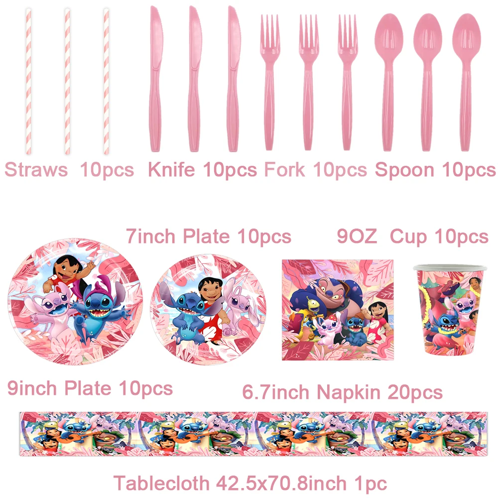NEW Disney Pink Stitch Theme Birthday Party Supplies Disposable TablewareSet Baby Shower Kid Boy Gift
NEW Disney Pink Stitch Theme Birthday Party Supplies Disposable TablewareSet Baby Shower Kid Boy Gift