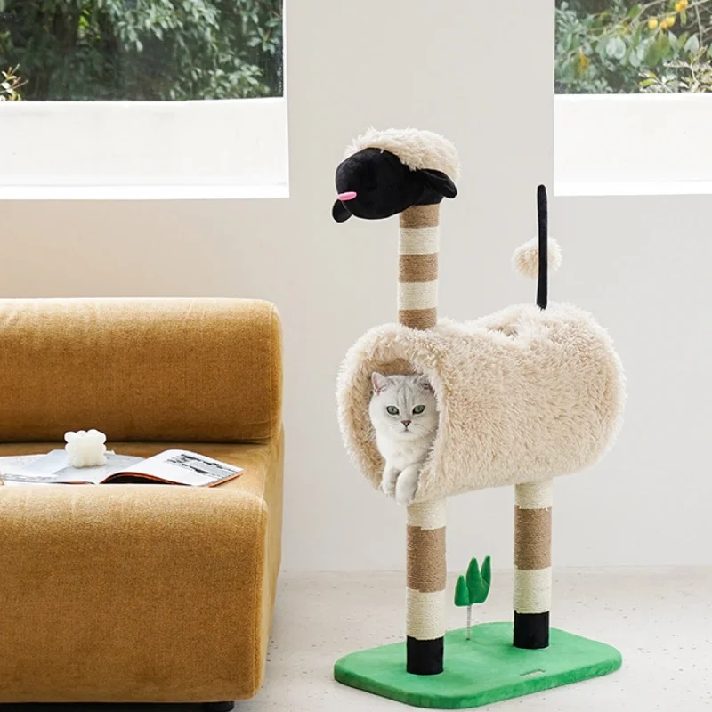 Black Face Sheep Cat Tree Climbing Frame Warm Cat Litter Grab Post Integrated Semi-enclosed Cat Tunne Toy
Black Face Sheep Cat Tree Climbing Frame Warm Cat Litter Grab Post Integrated Semi-enclosed Cat Tunne Toy