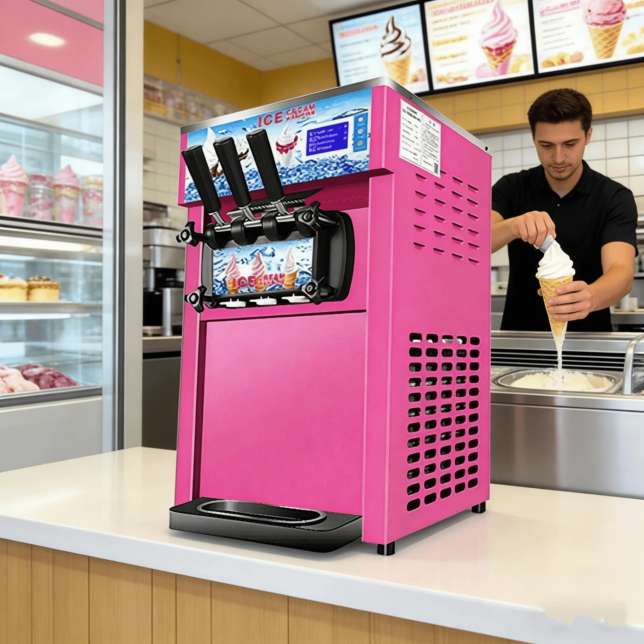 Automatic Soft Serve Ice Cream Making Machine With Freshness Function For Catering Shops Soft Ice Cream Machine Maker
Automatic Soft Serve Ice Cream Making Machine With Freshness Function For Catering Shops Soft Ice Cream Machine Maker