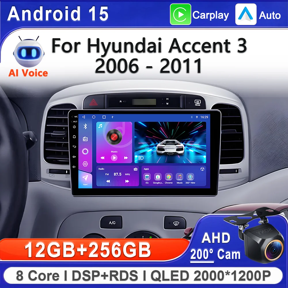Android 15 2K Incell Screen Multimedia For Hyundai Accent 3 2006 - 2011 GPS Navigation High-performance CPU Multimedia Player BT
Android 15 2K Incell Screen Multimedia For Hyundai Accent 3 2006 - 2011 GPS Navigation High-performance CPU Multimedia Player BT