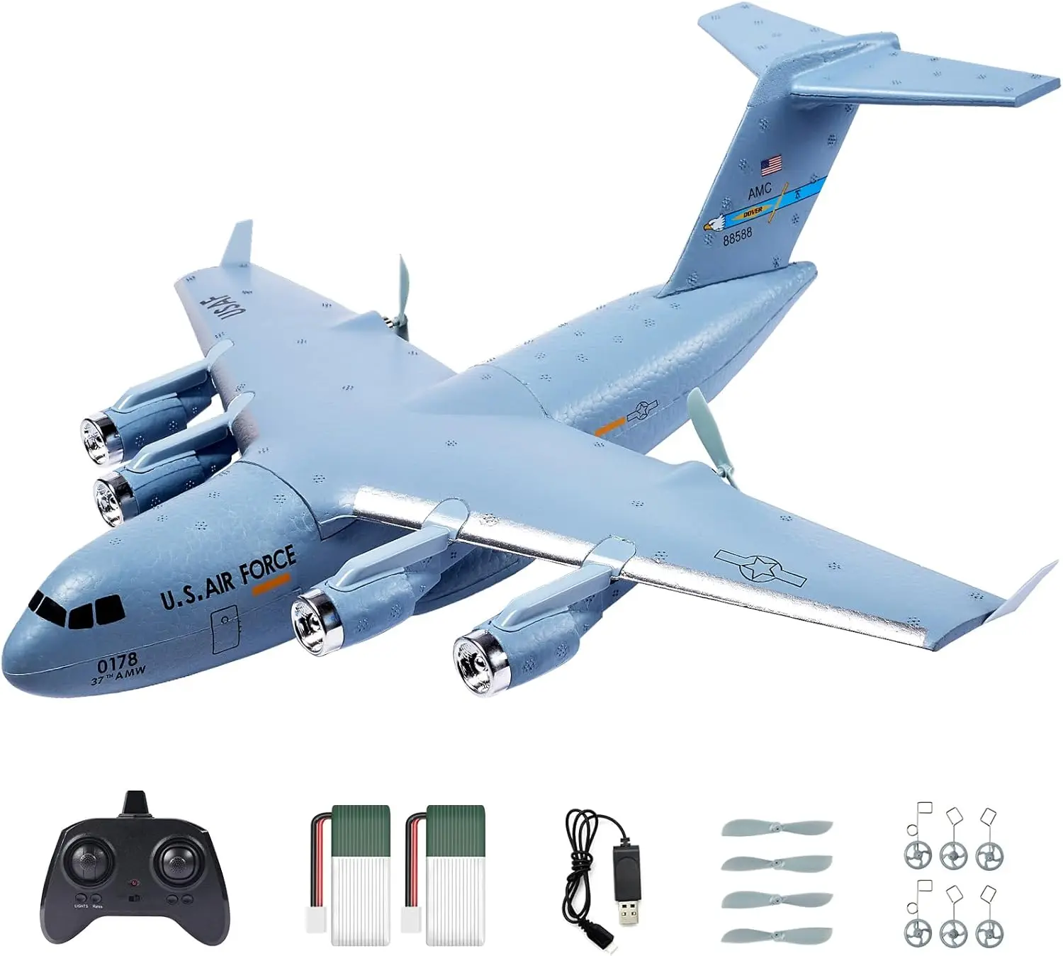 2.4GHz 2CH Remote Control Airplane Ready to Fly with 6-Axis Gyro Stabilizer Military Transport Aircraft for Beginners Kids Boys Adults
2.4GHz 2CH Remote Control Airplane Ready to Fly with 6-Axis Gyro Stabilizer Military Transport Aircraft for Beginners Kids Boys Adults
