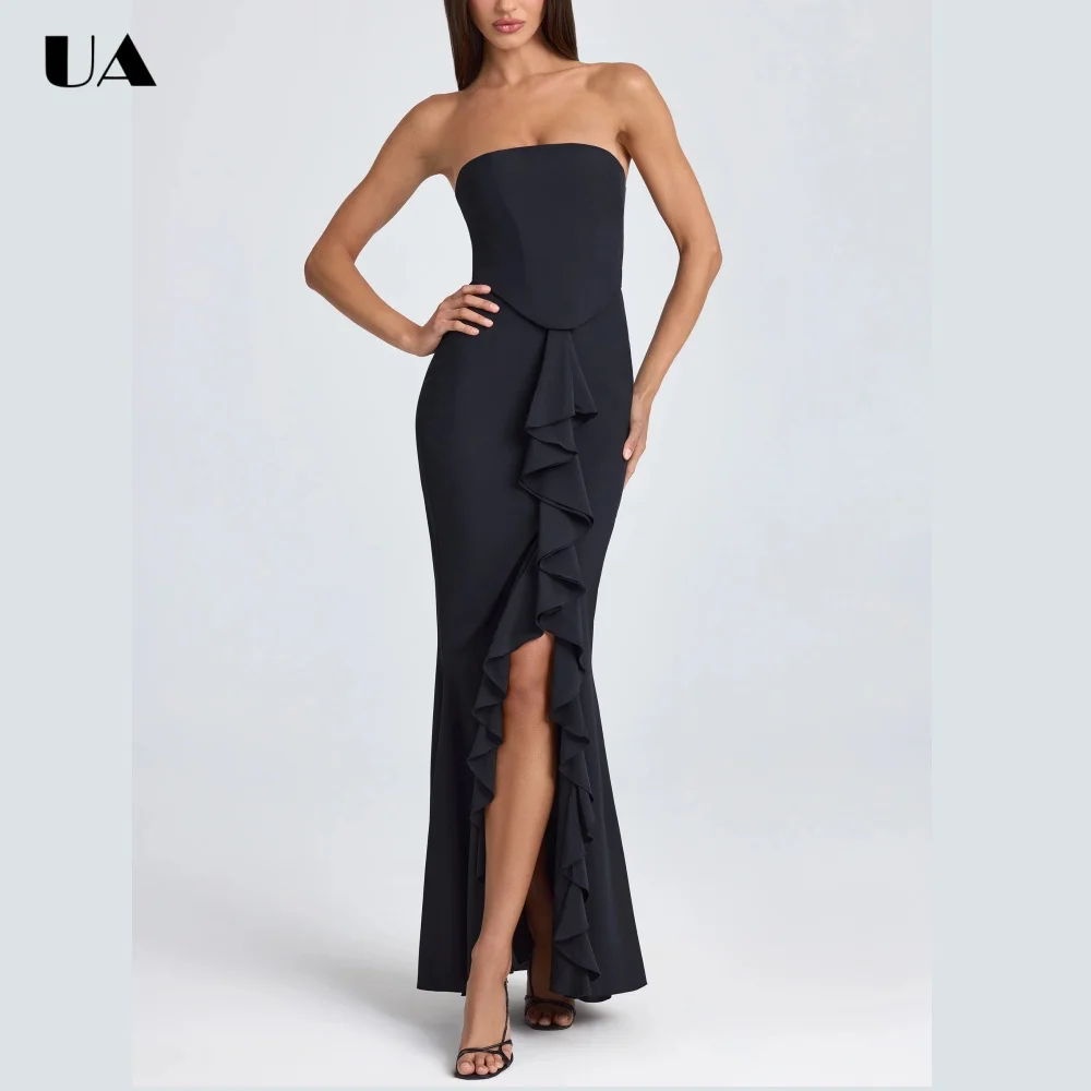 ULBYANRY Sexy Strapless Ruffled Slim Fit Prom Dress Elegant Solid Corset Evening Dress Customized Sleeveless Wedding Guest Dress
ULBYANRY Sexy Strapless Ruffled Slim Fit Prom Dress Elegant Solid Corset Evening Dress Customized Sleeveless Wedding Guest Dress