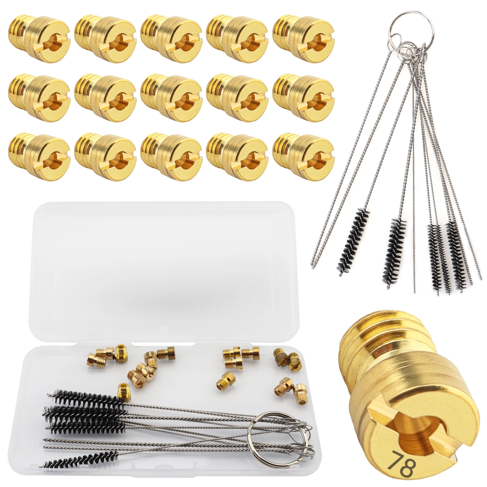 16pcs #40-78 Brass Carburetor Main Jet Kit Fit for Nibbi Keihin CVK PE PZ CV VB VD VE GY6 99101-393 GHB-000 Carb Main Nozzle 
16pcs #40-78 Brass Carburetor Main Jet Kit Fit for Nibbi Keihin CVK PE PZ CV VB VD VE GY6 99101-393 GHB-000 Carb Main Nozzle