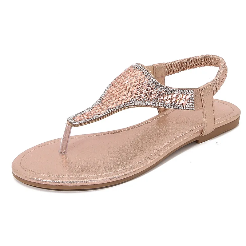 Women's sandals Roman Bohemian rhinestone clip on feet slimming soft sole comfortable casual travel flat bottomed beach shoes
Women's sandals Roman Bohemian rhinestone clip on feet slimming soft sole comfortable casual travel flat bottomed beach shoes