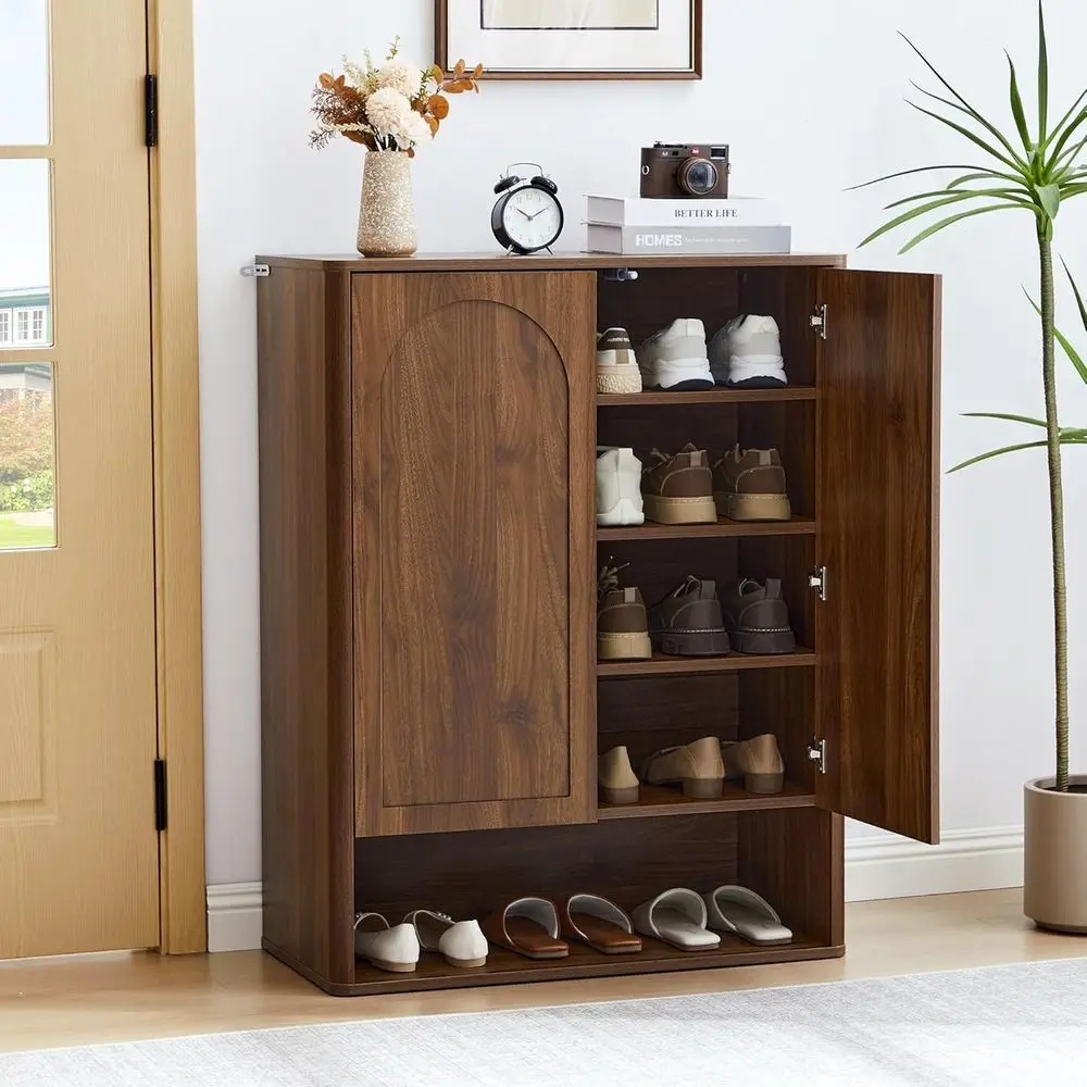 5-Tier Walnut Wooden Shoe Storage Cabinet with Adjustable Shelves for Entryway, Hallway, Living Room
5-Tier Walnut Wooden Shoe Storage Cabinet with Adjustable Shelves for Entryway, Hallway, Living Room