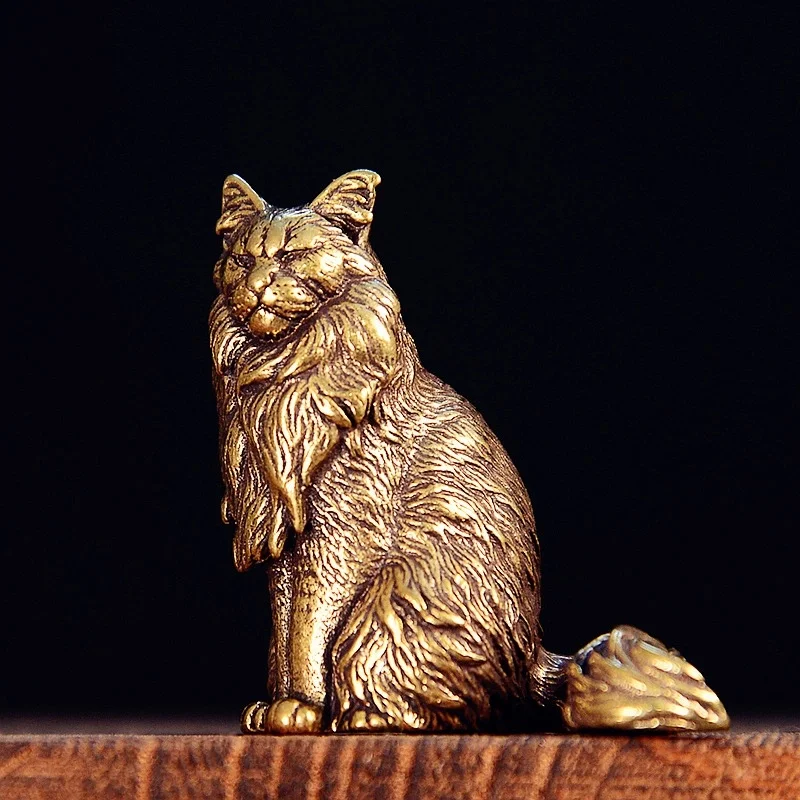 Mini Retro Brass Cat Statue Maine Coon Figurine Vintage Desktop Ornament Collectible Home Office Desk Decor Craft
Mini Retro Brass Cat Statue Maine Coon Figurine Vintage Desktop Ornament Collectible Home Office Desk Decor Craft