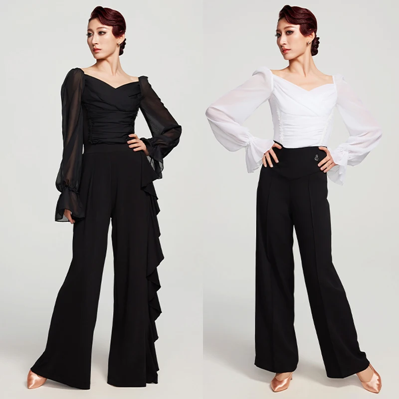 Adults Waltz Modern Dancing Clothes Puff Sleeves Latin Top Ballroom Dance Pants Women'S Latin Dance Training Costume SL12583
Adults Waltz Modern Dancing Clothes Puff Sleeves Latin Top Ballroom Dance Pants Women'S Latin Dance Training Costume SL12583