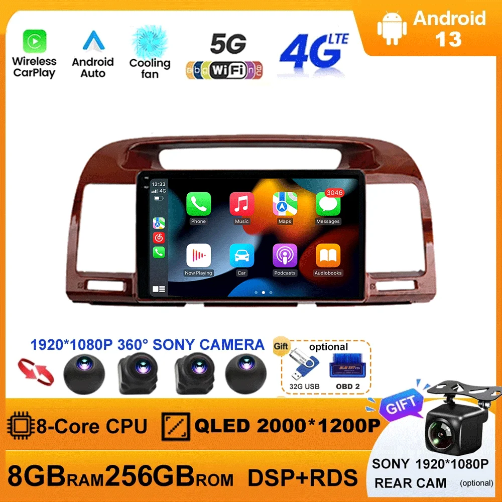 Android 13 для Toyota Camry 5 XV 30 2001 - 2006 2 Din BT 5,0 автомобильный радиоприемник, мультимедийный плеер, GPS, для Carplay, стерео, wi-fi, Carplay Auto
Android 13 для Toyota Camry 5 XV 30 2001 - 2006 2 Din BT 5,0 автомобильный радиоприемник, мультимедийный плеер, GPS, для Carplay, стерео, wi-fi, Carplay Auto
