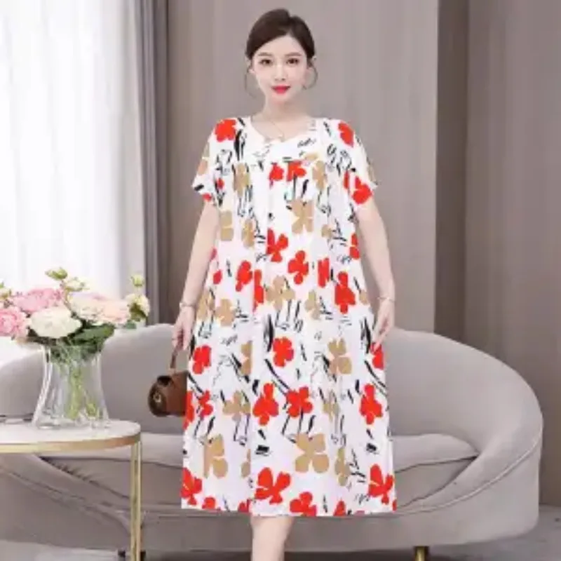 Women's Plus Size Cotton Nightgown Summer Floral Print Loose Casual Midi Home Dress
Women's Plus Size Cotton Nightgown Summer Floral Print Loose Casual Midi Home Dress