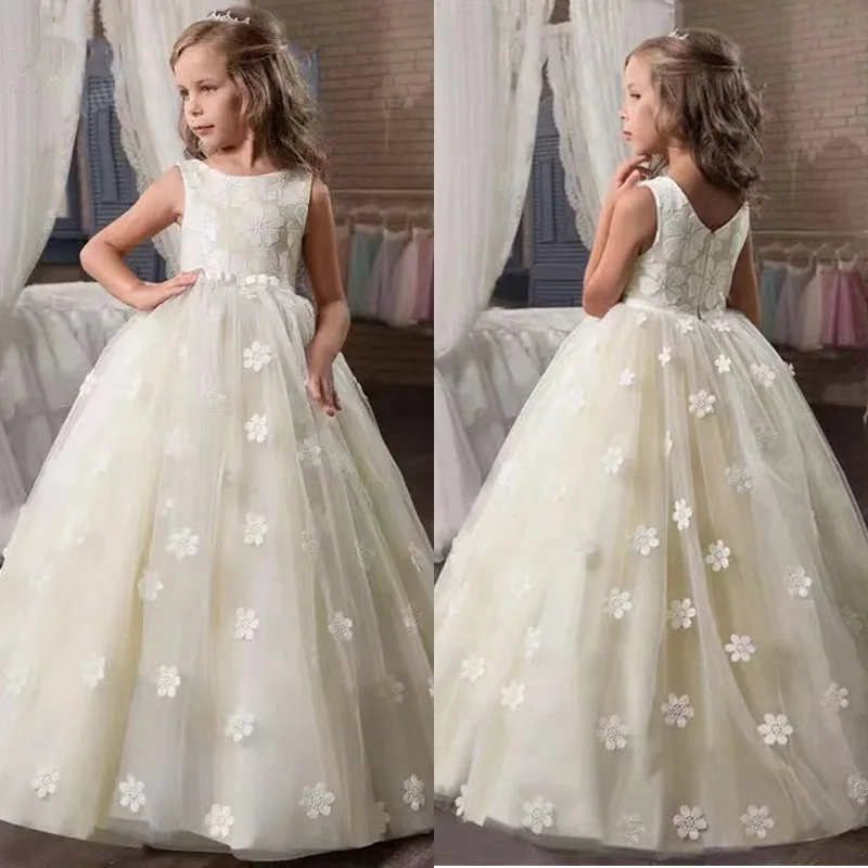 New Design Princess Flower Girls Dresses For Wedding Summer Lace Floral Embroidery Kids Dresses First Communion Party Gowns
New Design Princess Flower Girls Dresses For Wedding Summer Lace Floral Embroidery Kids Dresses First Communion Party Gowns