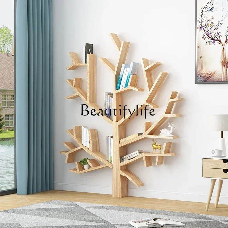 A Creative Solid Wood Shelf Simple Art Bookshelf Tree-Shaped Full Wall Decoration Floor Display Stand
A Creative Solid Wood Shelf Simple Art Bookshelf Tree-Shaped Full Wall Decoration Floor Display Stand