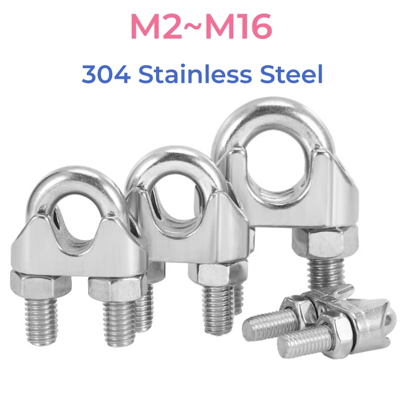1PCS 304 Stainless Steel Rope Clip Cable Bolts Rigging M2 M3 M4 M5 M6 M8 M10 M12 M14 M16 U type Clamp Wire Hardware Clamps
1PCS 304 Stainless Steel Rope Clip Cable Bolts Rigging M2 M3 M4 M5 M6 M8 M10 M12 M14 M16 U type Clamp Wire Hardware Clamps