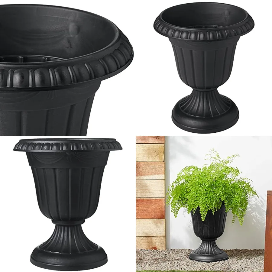 Classic Traditional Plastic Urn Planter, 16" x 18"
Classic Traditional Plastic Urn Planter, 16" x 18"