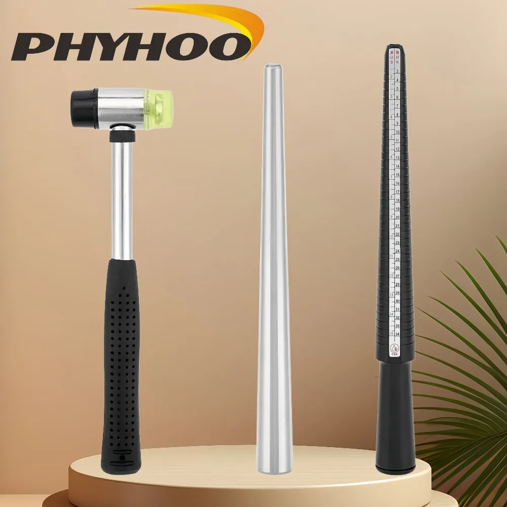 PHYHOO Jewelry Making Tools Dual-Face Ring Sizer Stick and Jewelry Hammer Professional Ring Measuring Tool DIY Jewelry Crafting
PHYHOO Jewelry Making Tools Dual-Face Ring Sizer Stick and Jewelry Hammer Professional Ring Measuring Tool DIY Jewelry Crafting