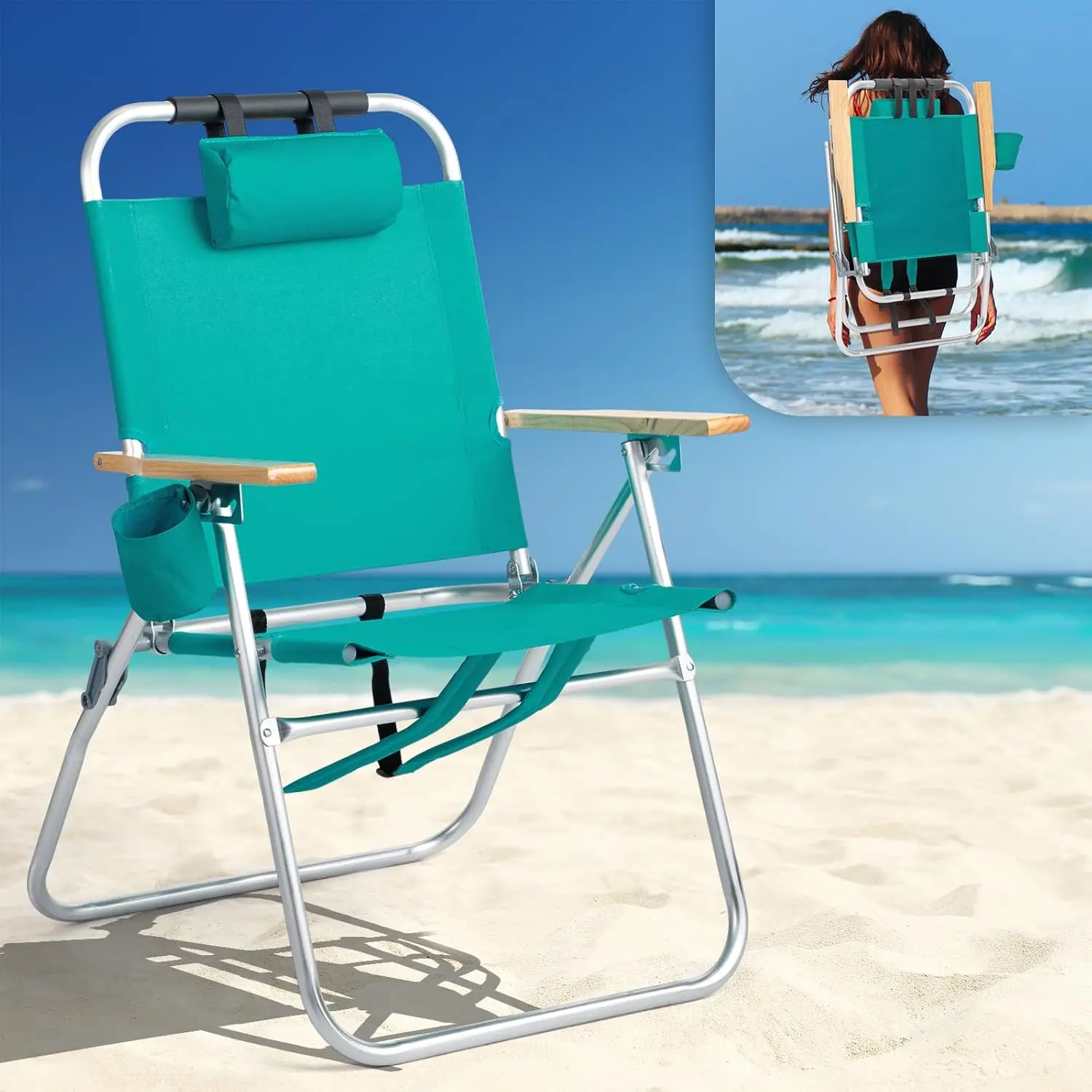 Aluminum Backpack Beach Chair – Tall Beach Chairs for Adults, Portable with Adjustable Straps, 3-Position Reclining, Cup Holder,
Aluminum Backpack Beach Chair – Tall Beach Chairs for Adults, Portable with Adjustable Straps, 3-Position Reclining, Cup Holder,