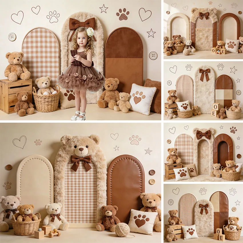 Фон для фотосъемки с милым медведем, синей аркой, бантом и сеткой, для детского дня рождения, фотосессии с тортом, портретный декор, баннер для фотостудии
Фон для фотосъемки с милым медведем, синей аркой, бантом и сеткой, для детского дня рождения, фотосессии с тортом, портретный декор, баннер для фотостудии