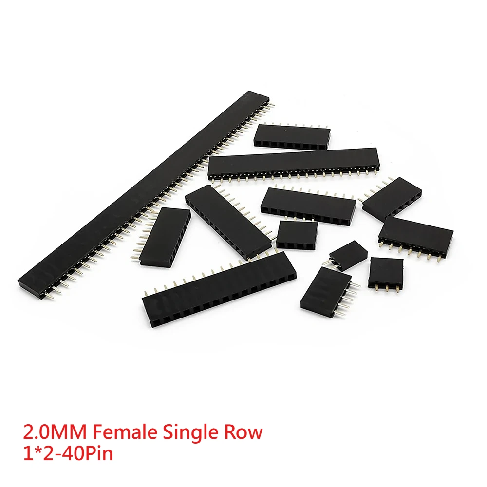 20pcs 2.0mm Female Header Single Row Straight 180 1x2P-1x40P Optional 4.3mm Plastic Height Gold-plated CE Rohs PCB Connector
20pcs 2.0mm Female Header Single Row Straight 180 1x2P-1x40P Optional 4.3mm Plastic Height Gold-plated CE Rohs PCB Connector