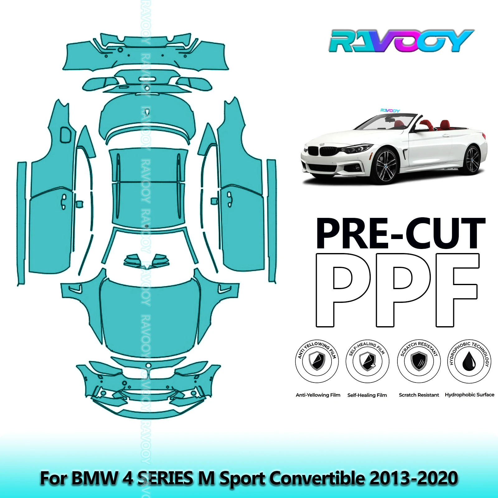For BMW 4 SERIES M Sport Convertible 2013-2020 8.5Mil Precut PPF Kit Full Vehicle Paint Protection Film
For BMW 4 SERIES M Sport Convertible 2013-2020 8.5Mil Precut PPF Kit Full Vehicle Paint Protection Film
