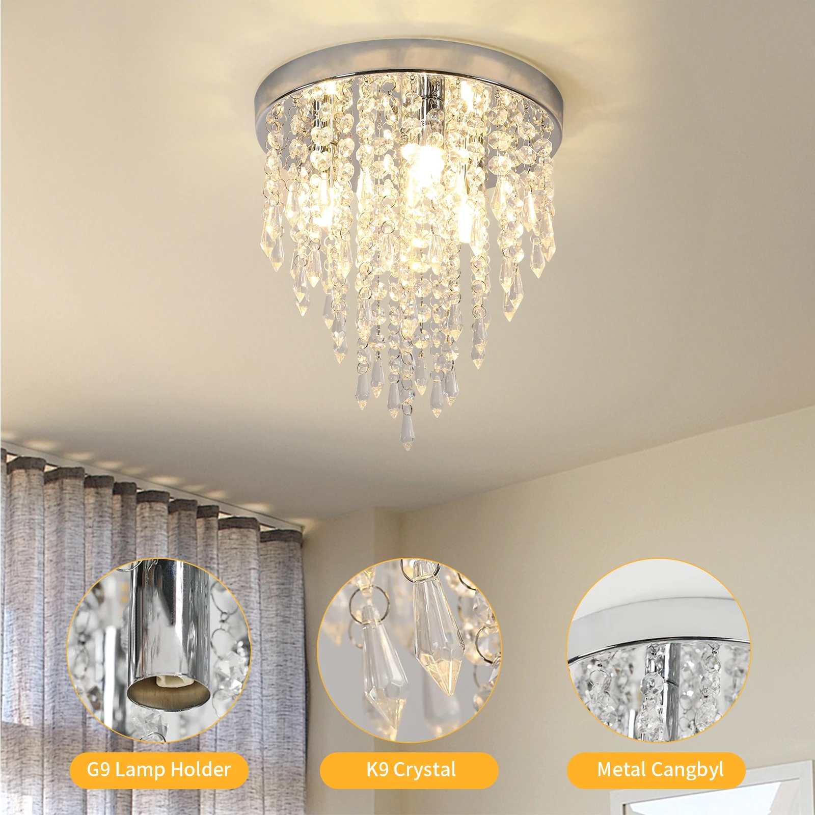 Crystal Ceiling Pendent Lamp,Flicker-reduced Not Harmful To The Eyes,Modern Home Decor Suitable for Living Rooms, Bedrooms
Crystal Ceiling Pendent Lamp,Flicker-reduced Not Harmful To The Eyes,Modern Home Decor Suitable for Living Rooms, Bedrooms