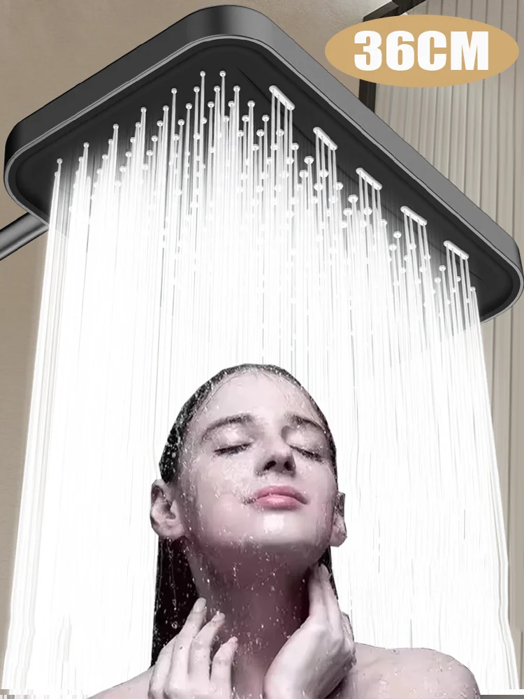 14" Black Silver High Pressure Waterfall Shower Head Set 36CM Big Panel Large Flow Square Pressure Boosting Bathroom Showerhead
14" Black Silver High Pressure Waterfall Shower Head Set 36CM Big Panel Large Flow Square Pressure Boosting Bathroom Showerhead