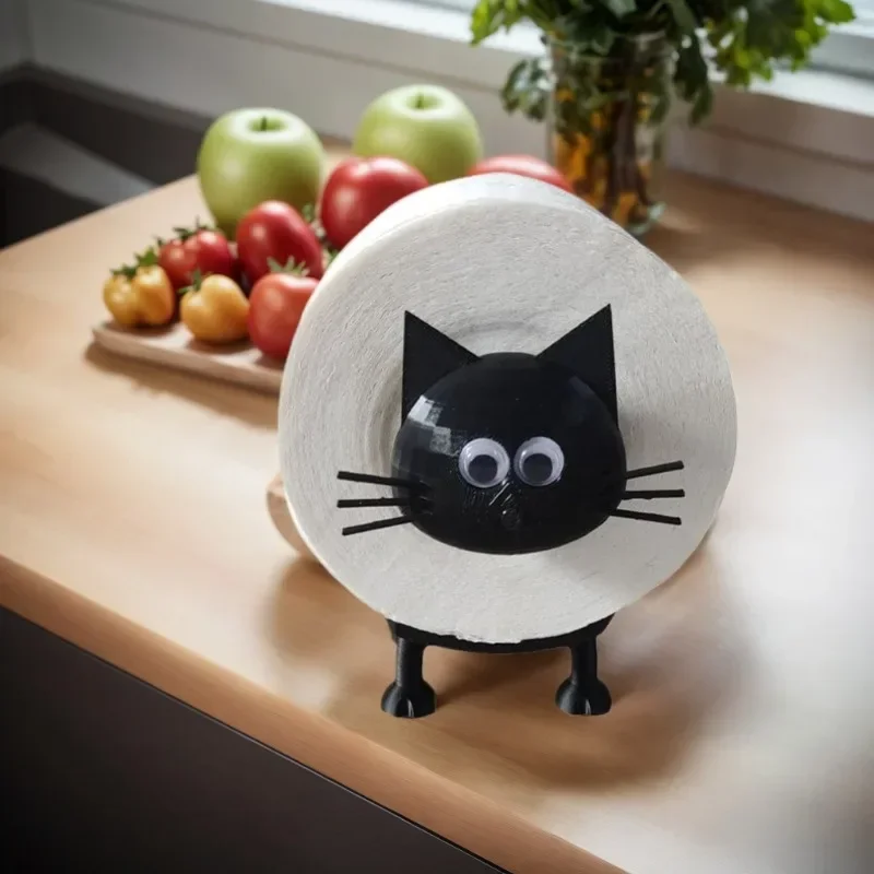 1pc Funny Cat Toilet Roll Holder, Freestanding 3D Printed Black Sheep Loo Roll Holder, Self-adhesive Plastic Bathroom Set Shelf
1pc Funny Cat Toilet Roll Holder, Freestanding 3D Printed Black Sheep Loo Roll Holder, Self-adhesive Plastic Bathroom Set Shelf