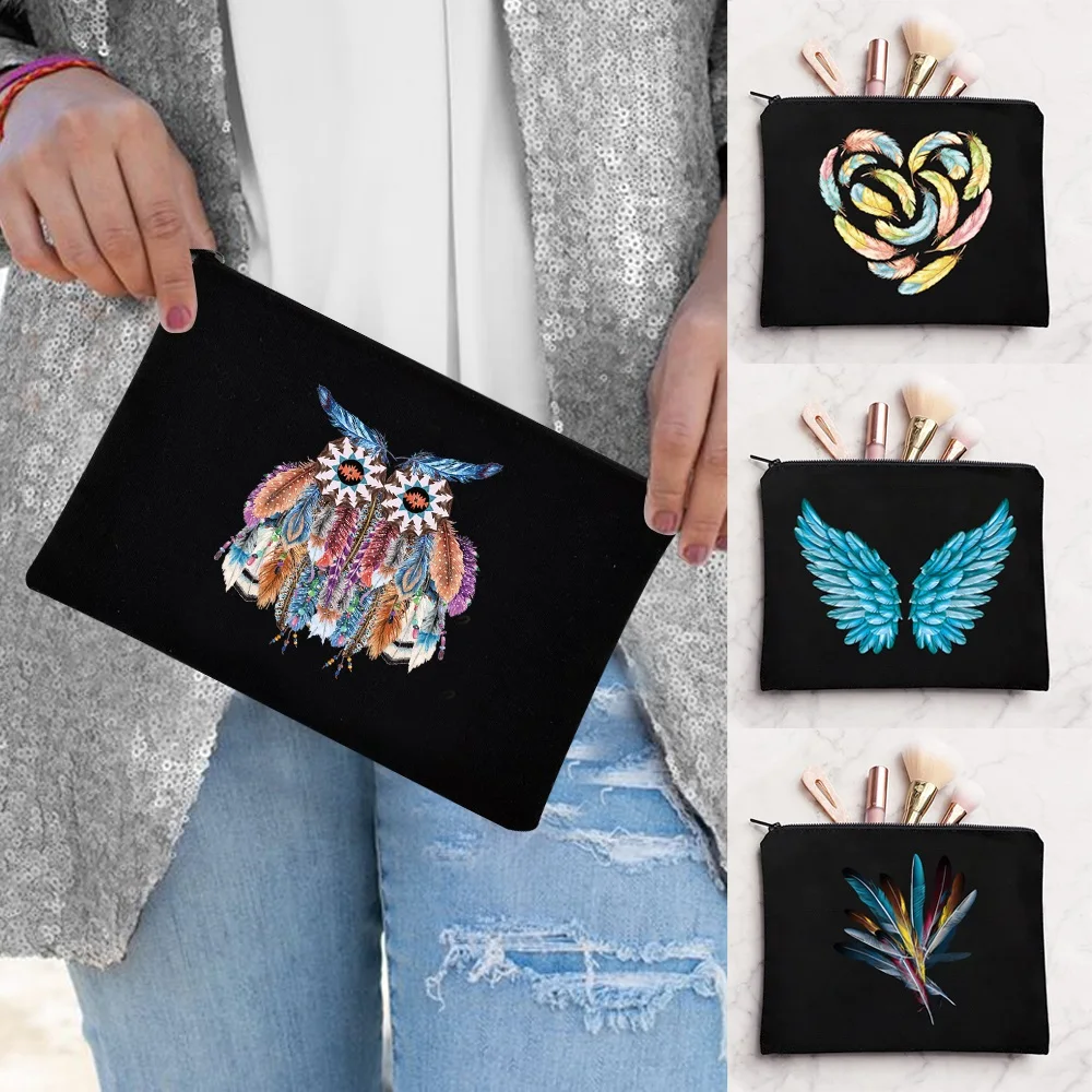 Women Cosmetic Bag Lipstick Organizer Bag Wallet Travel Toiletries Washbag Pencil Bag Wedding Makeup Bag Feather Print
Women Cosmetic Bag Lipstick Organizer Bag Wallet Travel Toiletries Washbag Pencil Bag Wedding Makeup Bag Feather Print