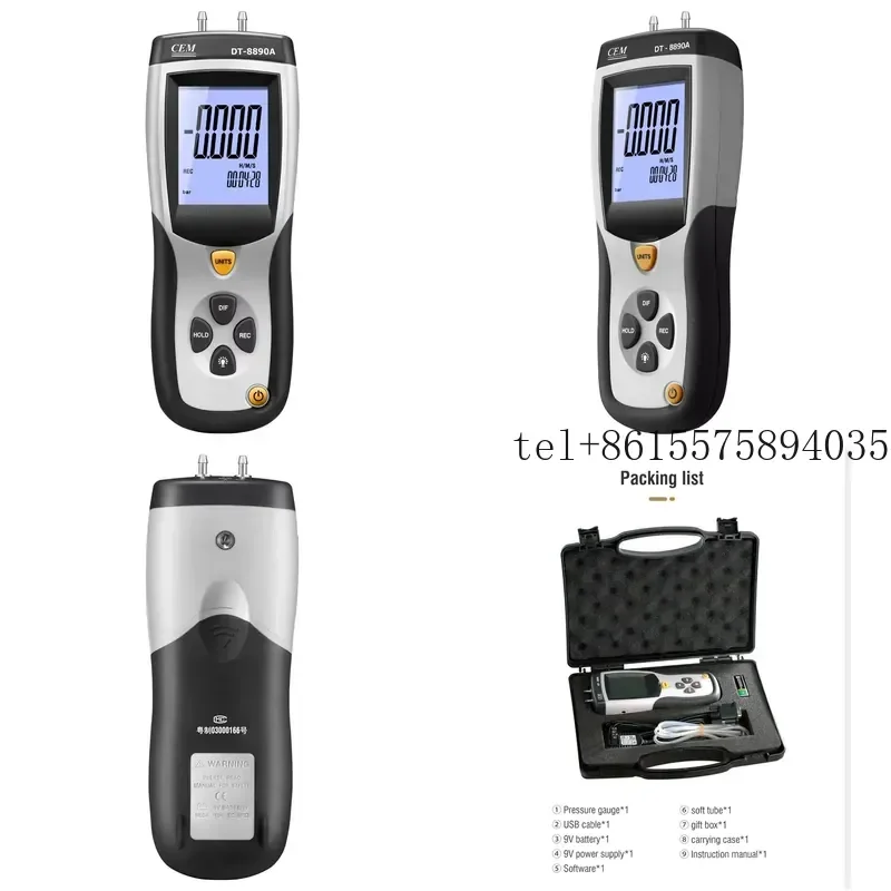 hot CEM DT-8890 Digital Air Pressure Meter Differential Pressure Manometer for Room Lab Factory Tube CE Certified Pressure
hot CEM DT-8890 Digital Air Pressure Meter Differential Pressure Manometer for Room Lab Factory Tube CE Certified Pressure