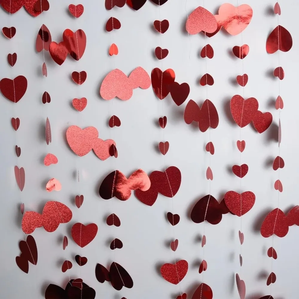 Durable 4m Hanging Love Streamer Romantic Glitter Heart Shape String Paper Reusable Wedding Garland Anniversary
Durable 4m Hanging Love Streamer Romantic Glitter Heart Shape String Paper Reusable Wedding Garland Anniversary