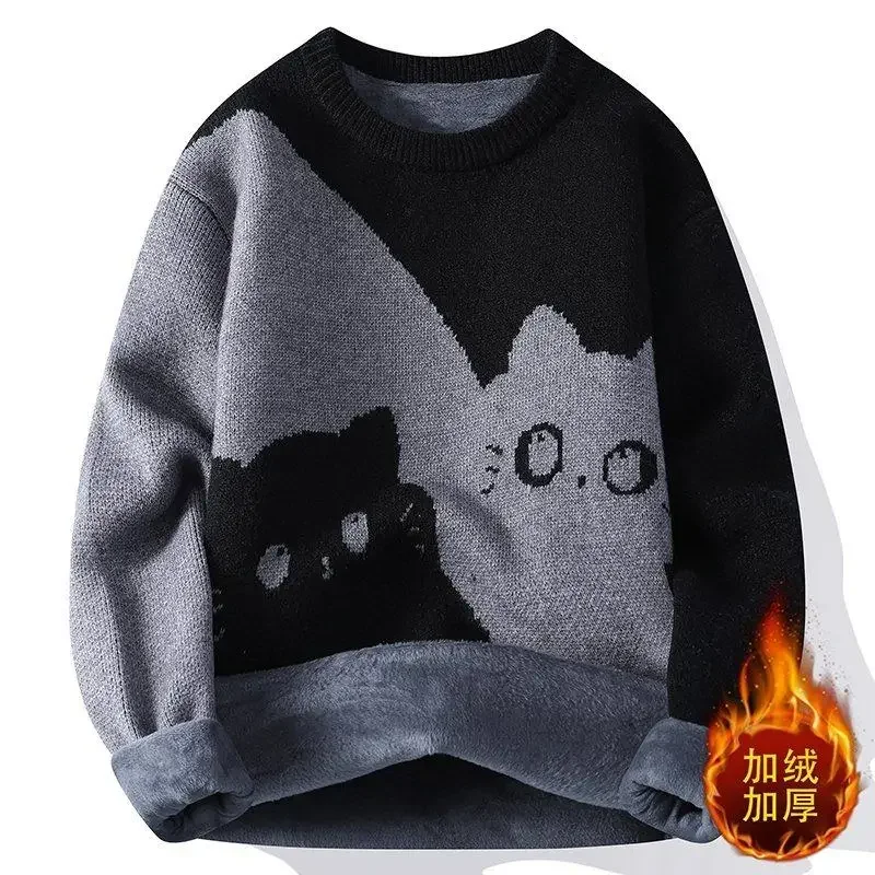 Осенне-зимние модные мужские флисовые и утолщенные свитера, мужские вязаные свитера, мультяшные жаккардовые базовые слои.
Осенне-зимние модные мужские флисовые и утолщенные свитера, мужские вязаные свитера, мультяшные жаккардовые базовые слои.