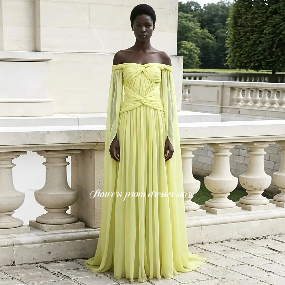 Flowers A Line Party Dress with Pleats Off Shoulder Evening Dresses Chiffon Formal Occasion Dress Robe De Soirée Customized
Flowers A Line Party Dress with Pleats Off Shoulder Evening Dresses Chiffon Formal Occasion Dress Robe De Soirée Customized