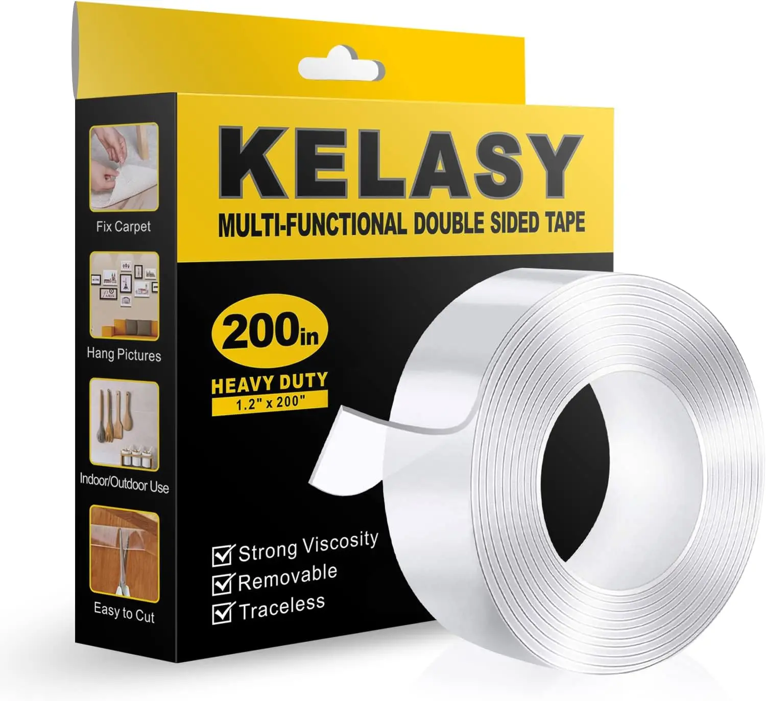 Extra Large Double Sided Tape Heavy Duty, 1.2" x 200", Nano Adhesive Mounting Tape Clear, Strong Grip for Posters & Decor
Extra Large Double Sided Tape Heavy Duty, 1.2" x 200", Nano Adhesive Mounting Tape Clear, Strong Grip for Posters & Decor