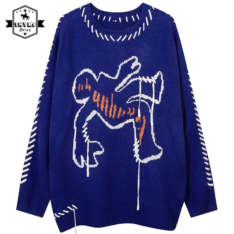Hip Hop Men Sweater Harajuku Knitted Goth Jumper Streetwear Fashion Casual Loose Cuople Pullover Women Y2K Punk Sweaters Autumn
Hip Hop Men Sweater Harajuku Knitted Goth Jumper Streetwear Fashion Casual Loose Cuople Pullover Women Y2K Punk Sweaters Autumn